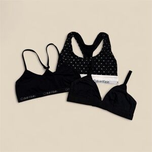 Calvin Klein Black & White Bralette Set - 3 Pack